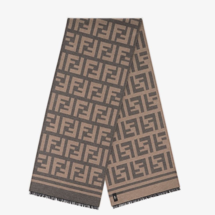 Uomo Fendi Sciarpe | Sciarpa In Lana E Seta Multicolor