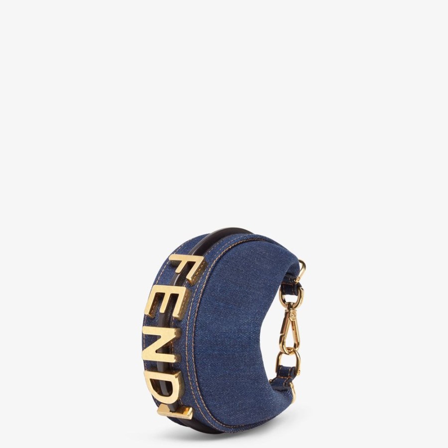 Donna Fendi Miniature Bags | Charm In Denim Blu