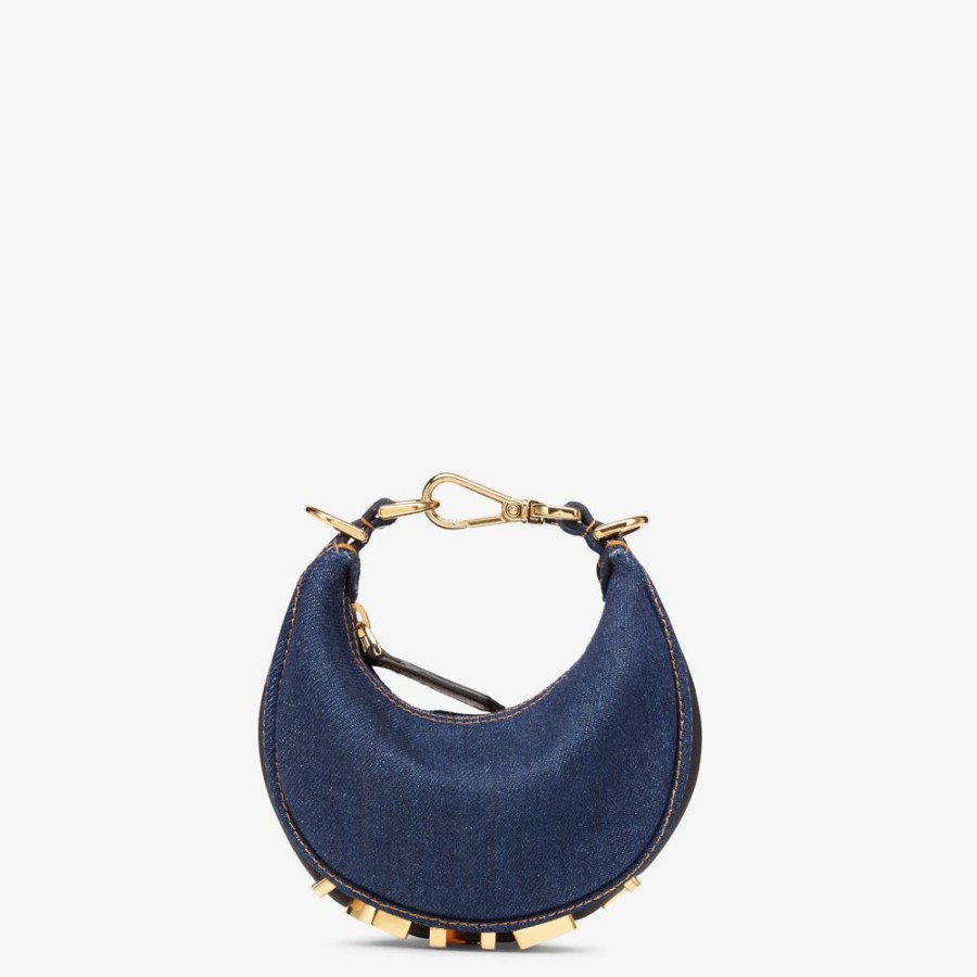 Donna Fendi Miniature Bags | Charm In Denim Blu