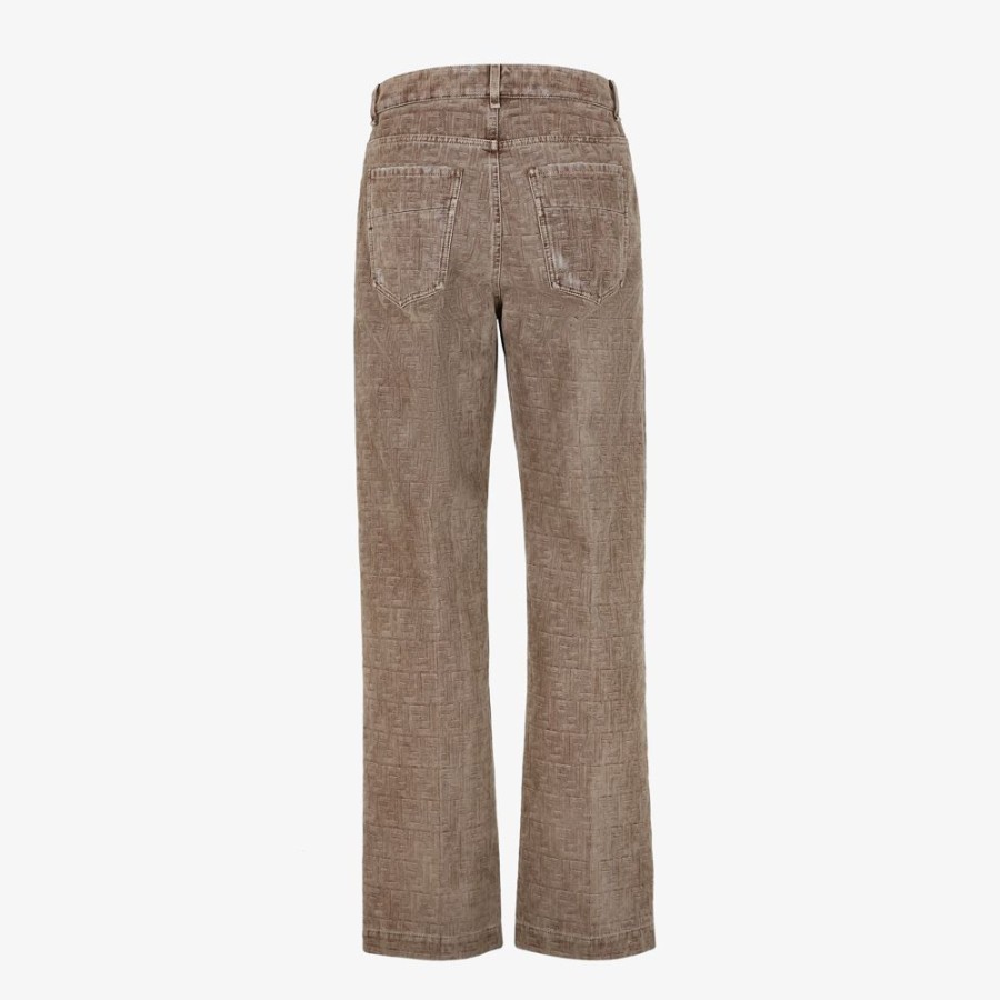 Uomo Fendi Denim E Pantaloni | Pantalone In Denim Beige