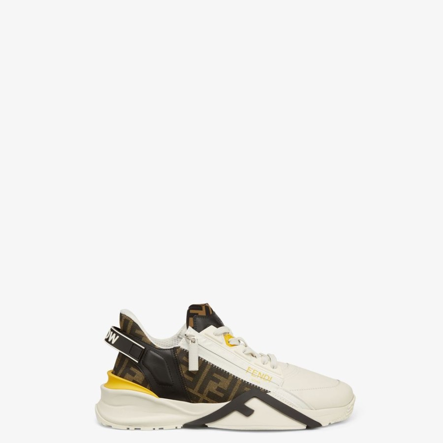 Uomo Fendi Sneakers | Low Top In Pelle Bianca