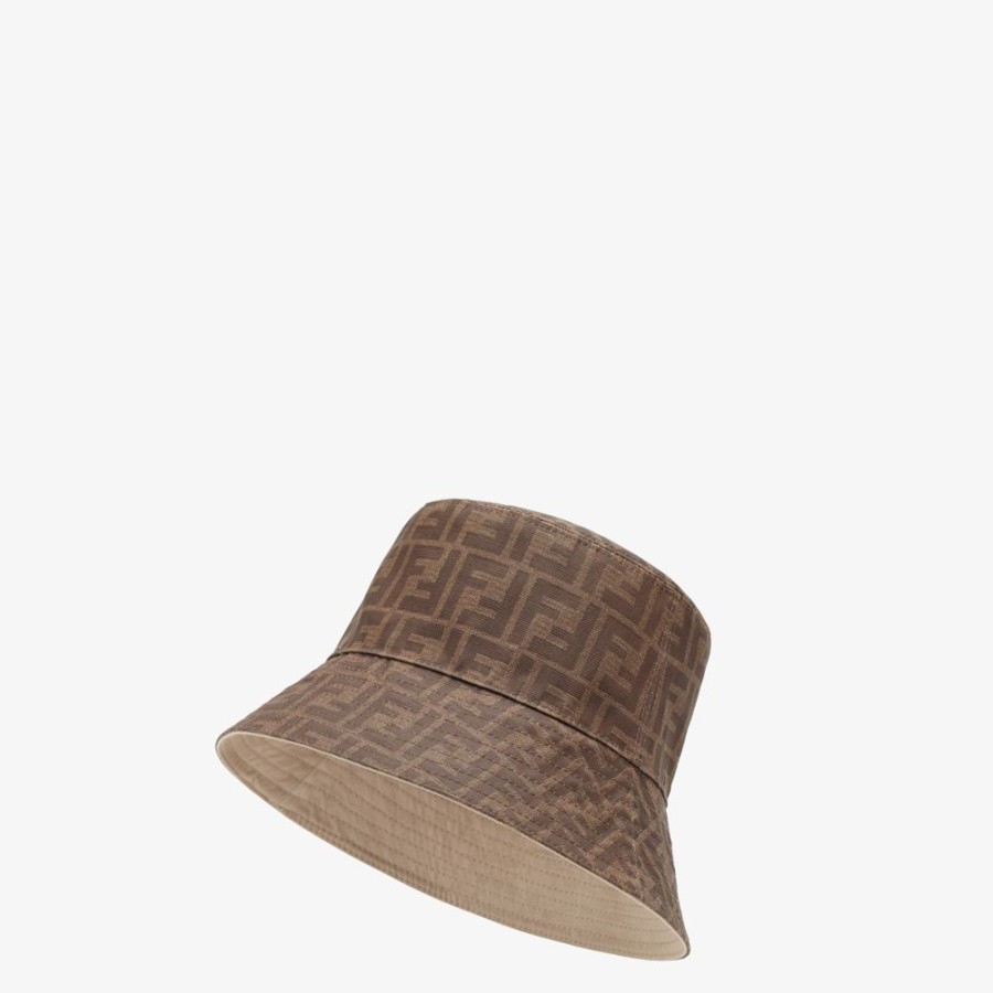 Uomo Fendi Cappelli E Guanti | Cappello In Tessuto Marrone