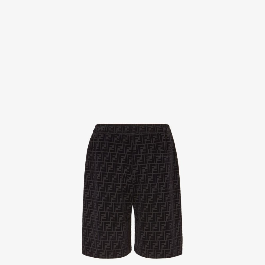 Uomo Fendi Activewear | Pantalone In Piquet Nero