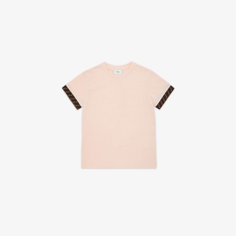 Bambini Fendi Abbigliamento | T-Shirt Baby In Jersey Rosa