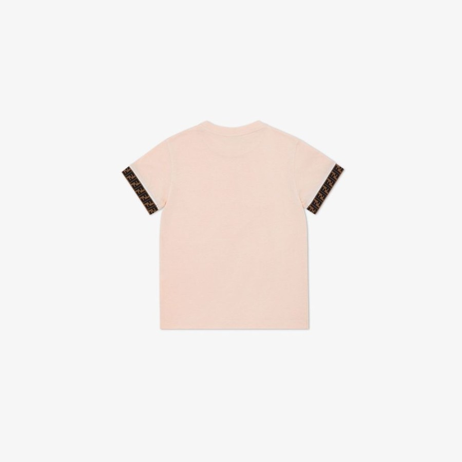 Bambini Fendi Abbigliamento | T-Shirt Baby In Jersey Rosa