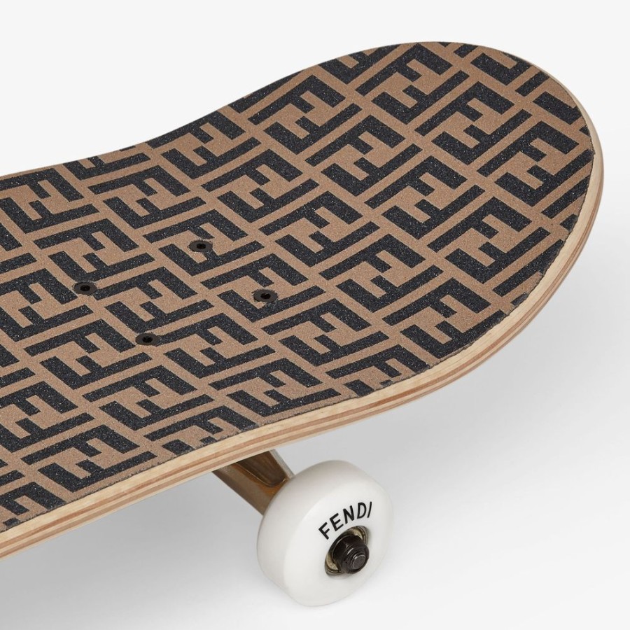 Bambini Fendi Accessori | Skateboard In Legno E Logo Con Porta Skate