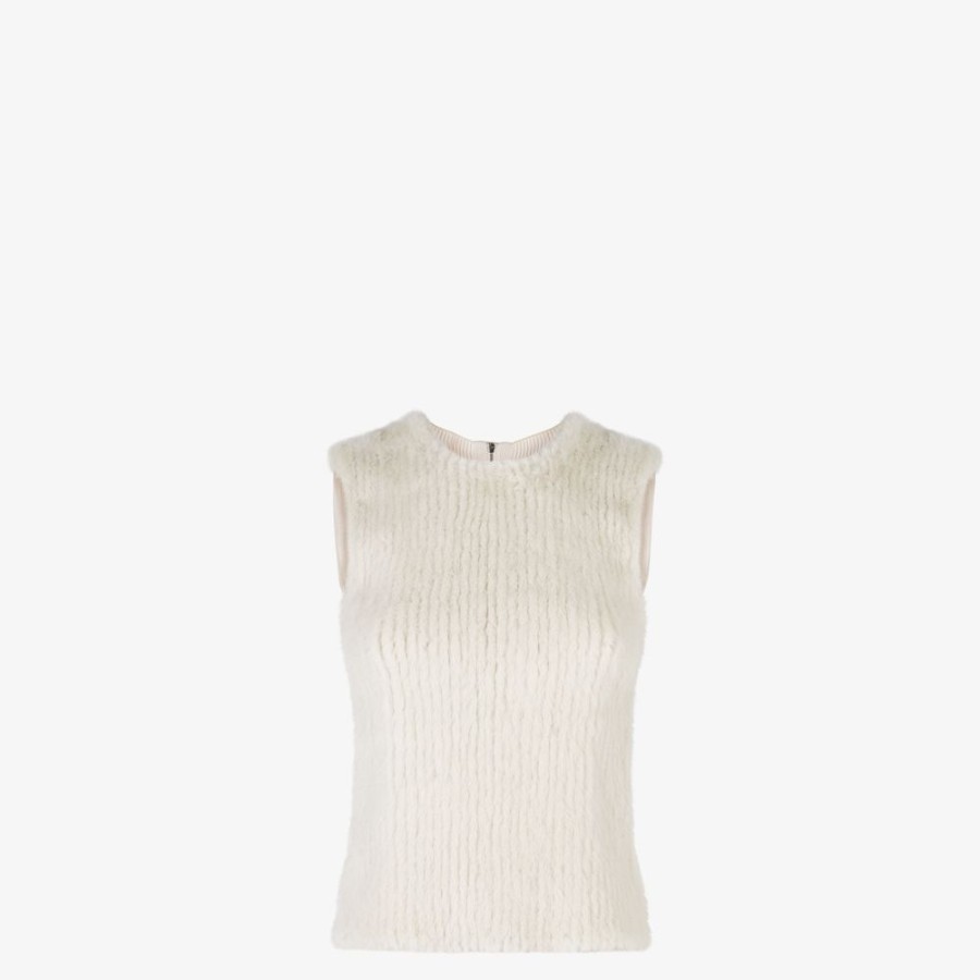 Donna Fendi Top E Camicie | Top In Visone Bianco