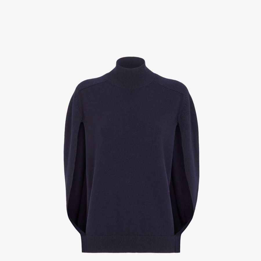 Donna Fendi Maglieria | Maglia In Cashmere Blu