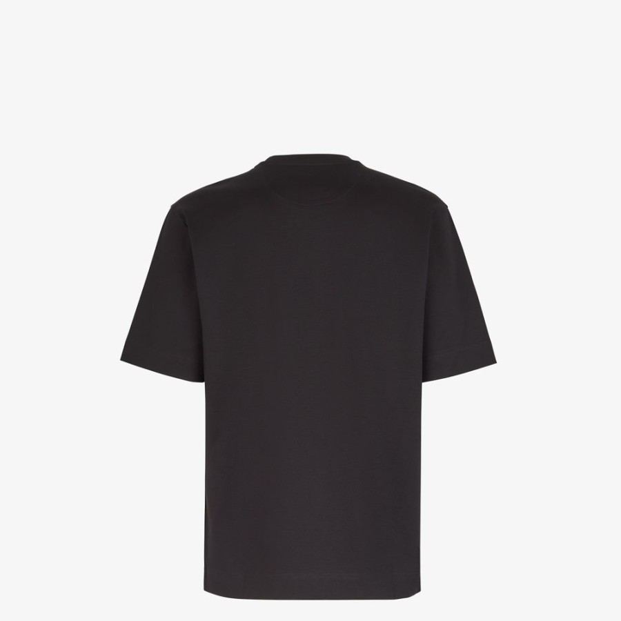 Uomo Fendi T-Shirt E Polo | T-Shirt In Jersey Nero