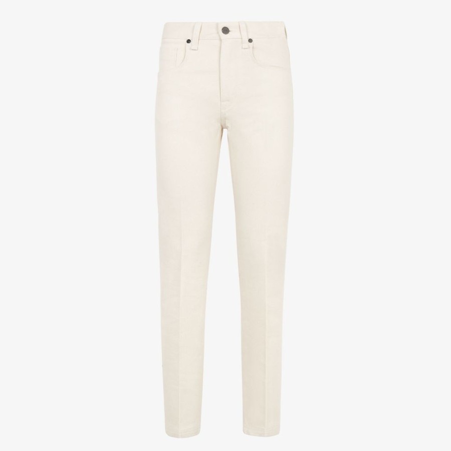 Uomo Fendi Denim E Pantaloni | Pantalone In Denim Bianco