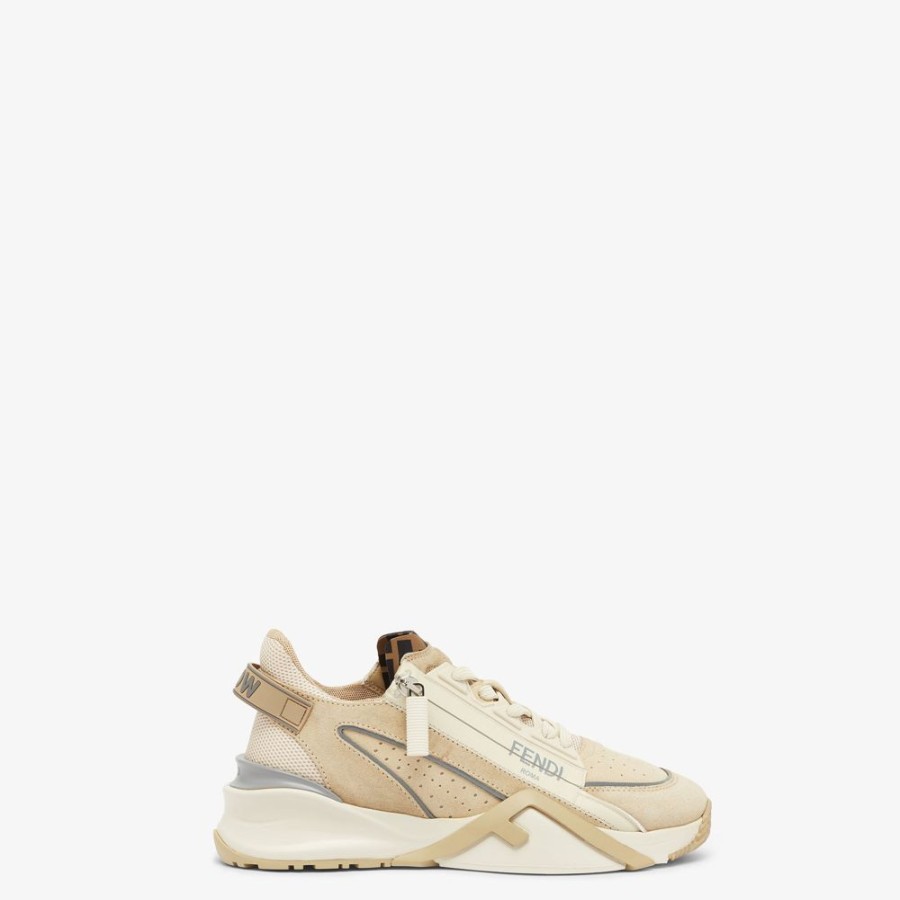 Donna Fendi Sneakers | Low Top In Suede Beige