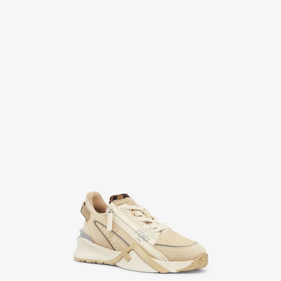 Donna Fendi Sneakers | Low Top In Suede Beige