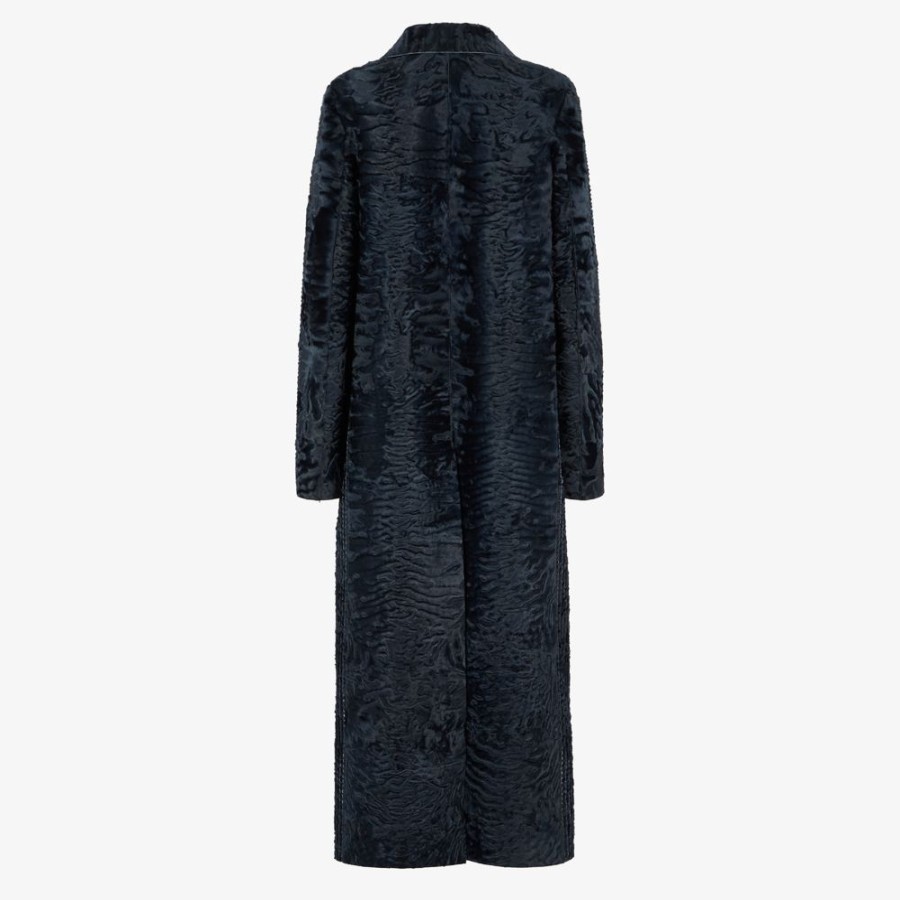 Donna Fendi Cappotti E Capispalla | Cappotto In Swakara Blu