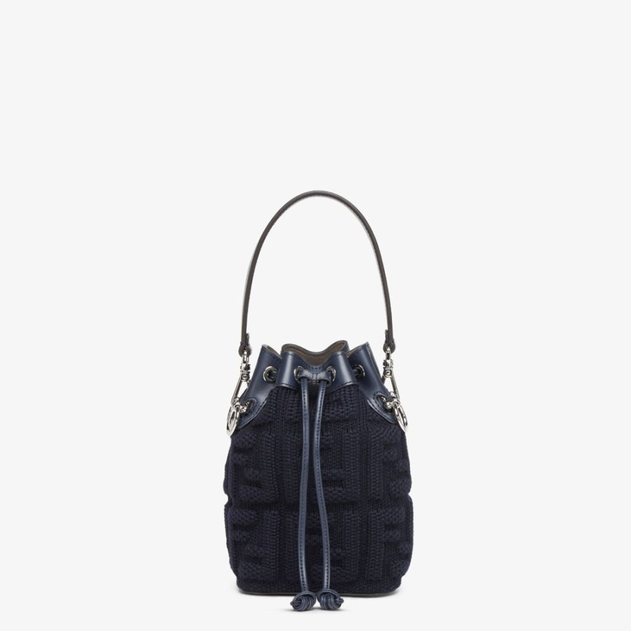 Donna Fendi Borse Mini | Minibag In Lana Ff Blu Notte