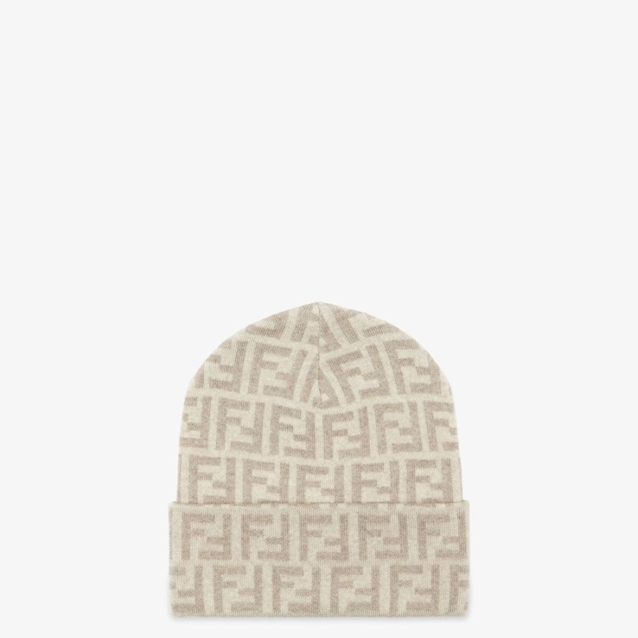 Donna Fendi Cappelli E Guanti | Cappello In Lana Beige