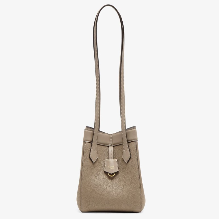 Donna Fendi Borse Mini | Minibag Trasformabile In Pelle Tortora