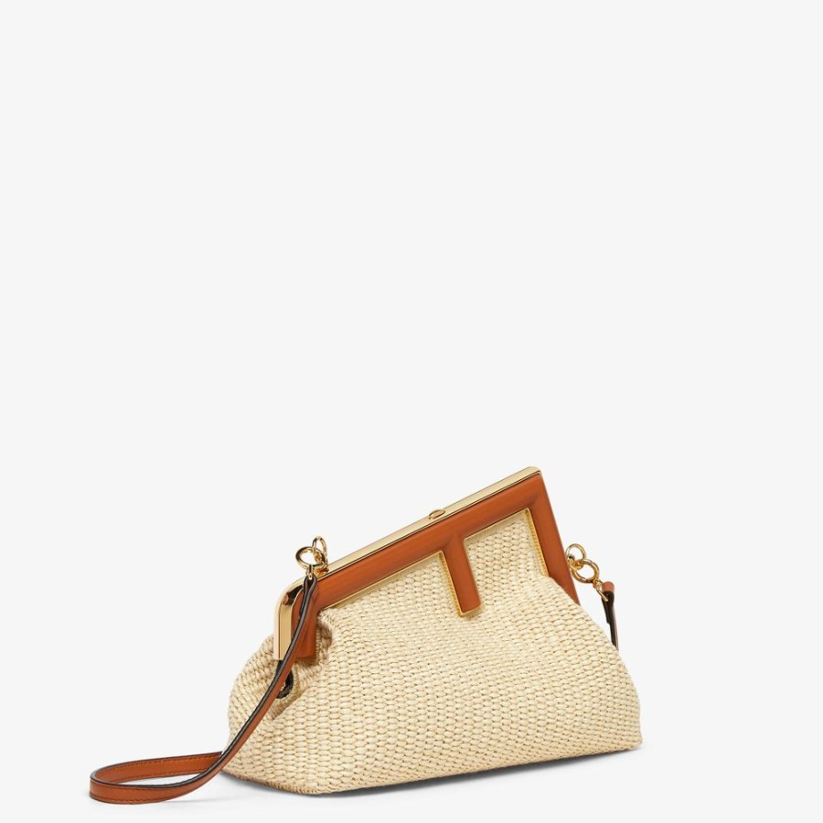 Donna Fendi Clutch E Pochette | Borsa In Paglia Naturale