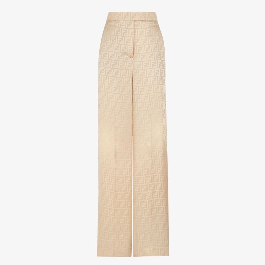 Donna Fendi Completi | Pantalone In Seta Beige