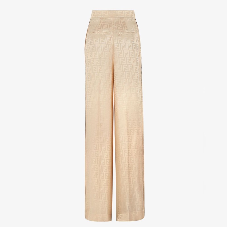 Donna Fendi Completi | Pantalone In Seta Beige