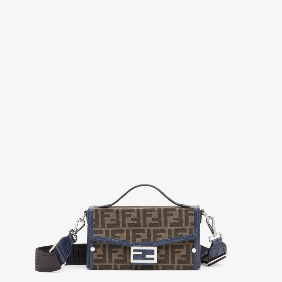 Uomo Fendi Borse A Tracolla | Borsa In Tessuto Jacquard Ff Ed Esotico