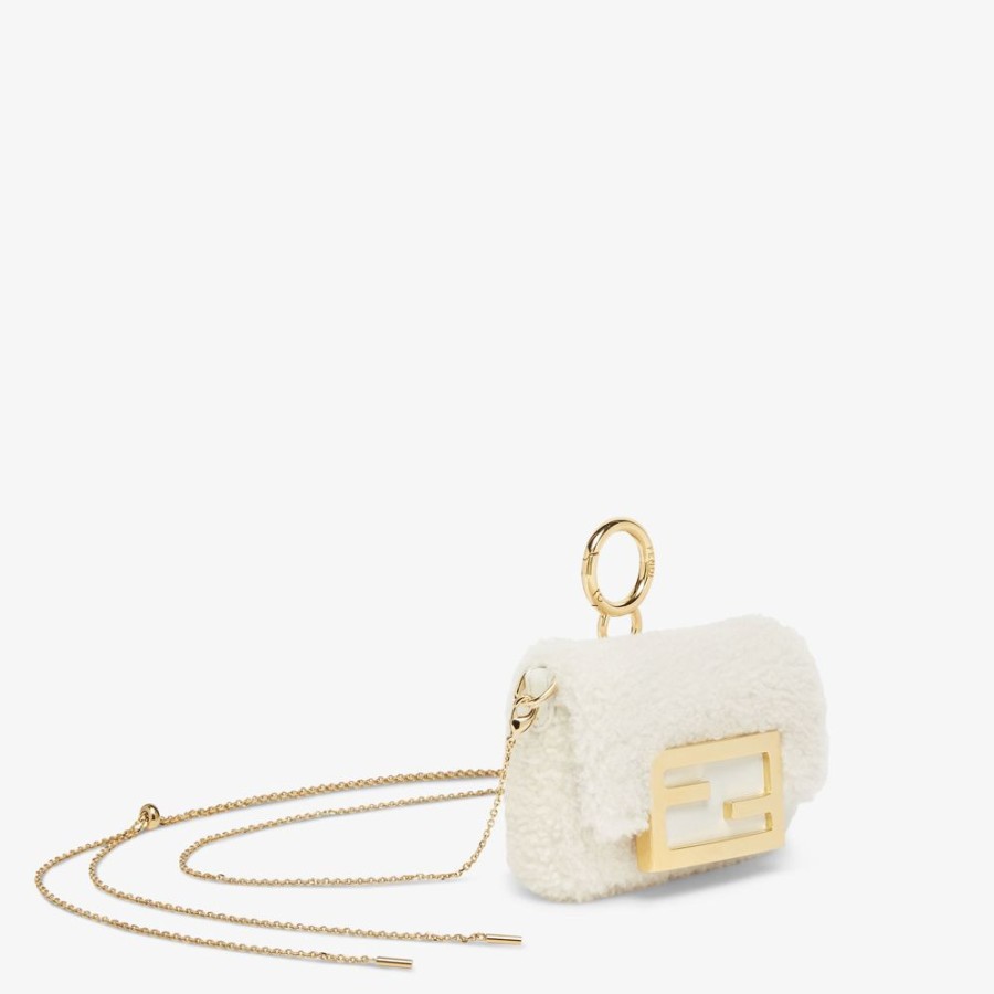 Donna Fendi Miniature Bags | Charm In Montone Bianco