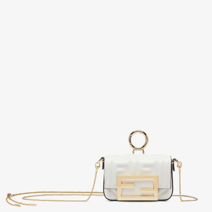 Donna Fendi Miniature Bags | Charm In Nappa Bianca