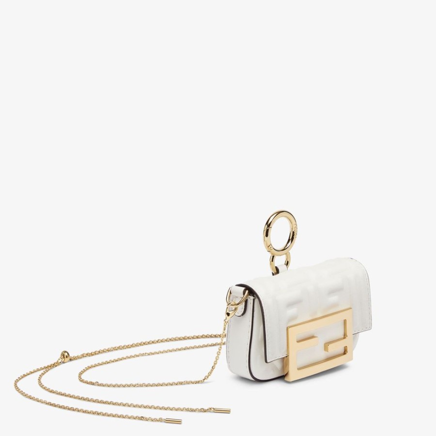 Donna Fendi Miniature Bags | Charm In Nappa Bianca