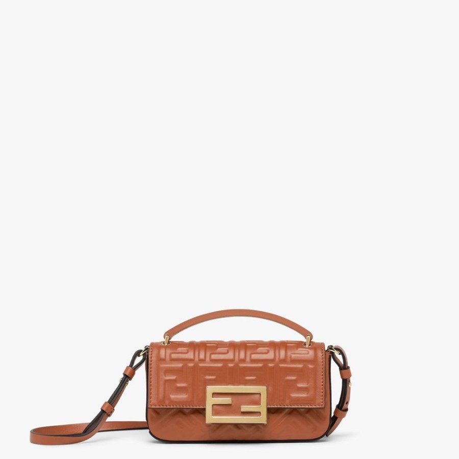 Donna Fendi Borse Mini | Pouch In Nappa Marrone