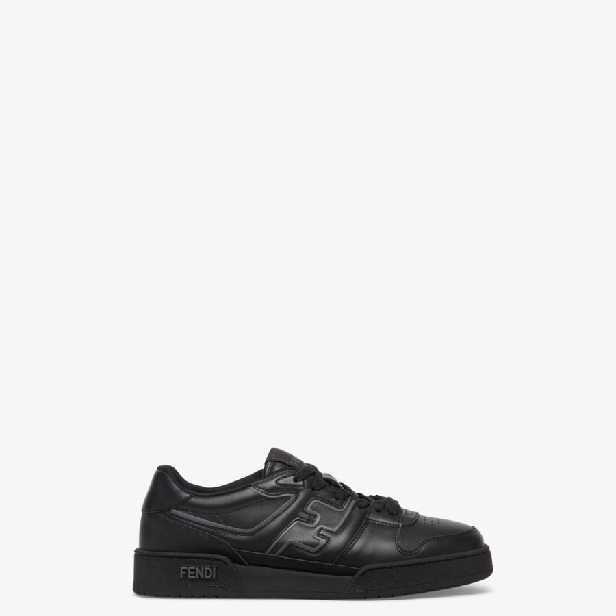 Uomo Fendi Sneakers | Low Top In Pelle Nera