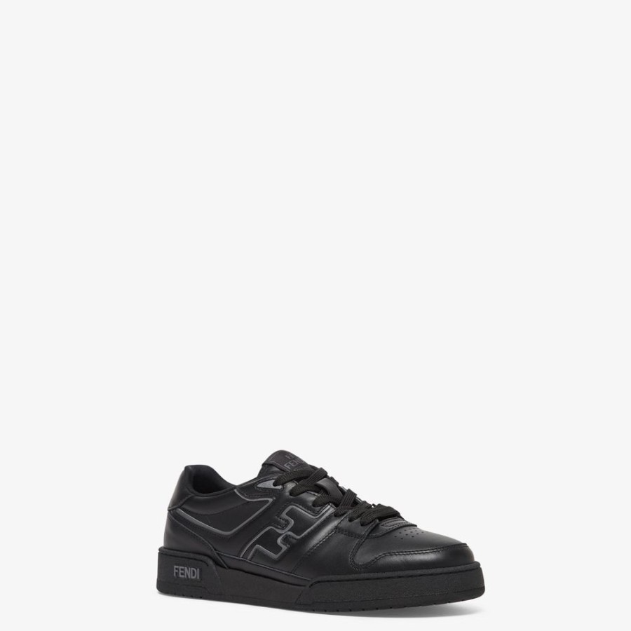 Uomo Fendi Sneakers | Low Top In Pelle Nera