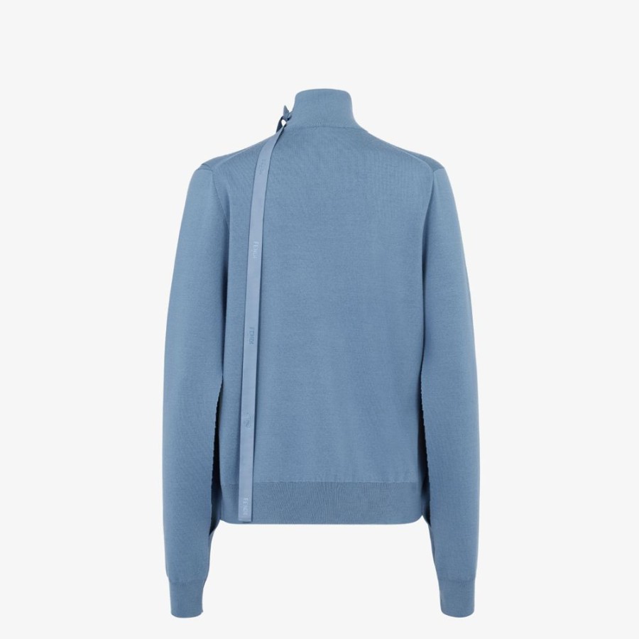 Donna Fendi Maglieria | Pullover In Lana Blu