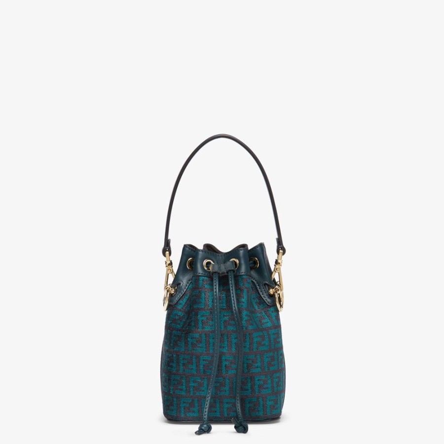 Donna Fendi Borse Mini | Minibag In Tessuto Tapestry Verde Scuro Con Motivo Ff