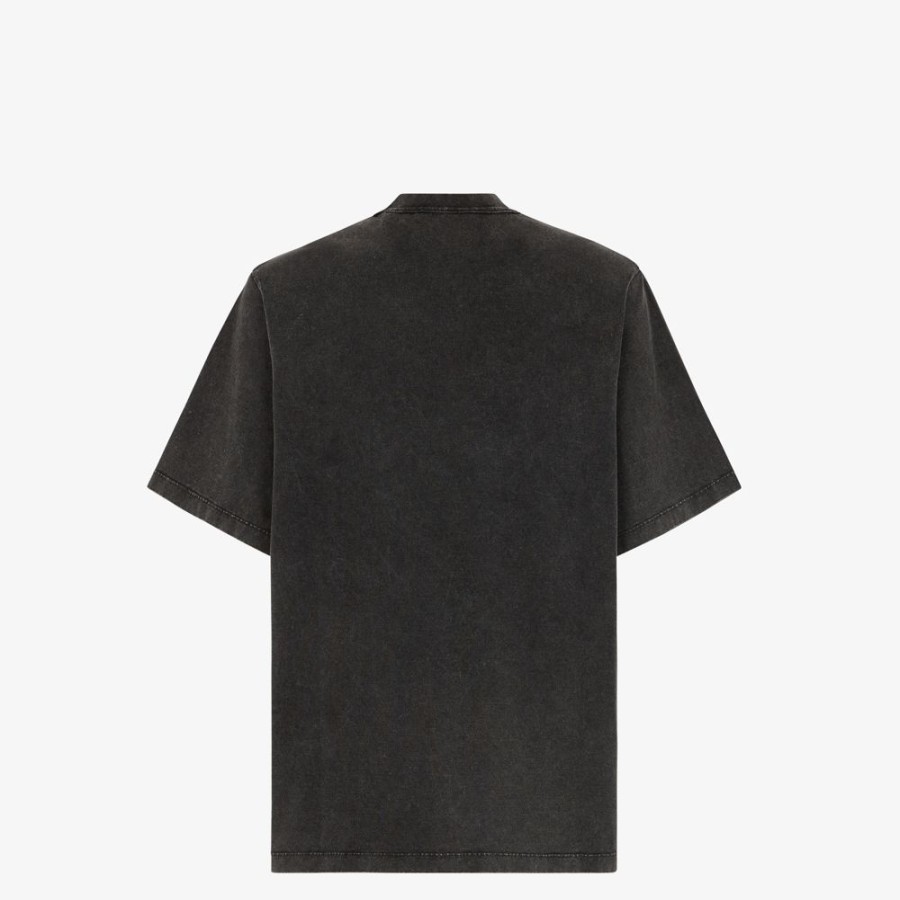 Uomo Fendi T-Shirt E Polo | T-Shirt In Jersey Nero