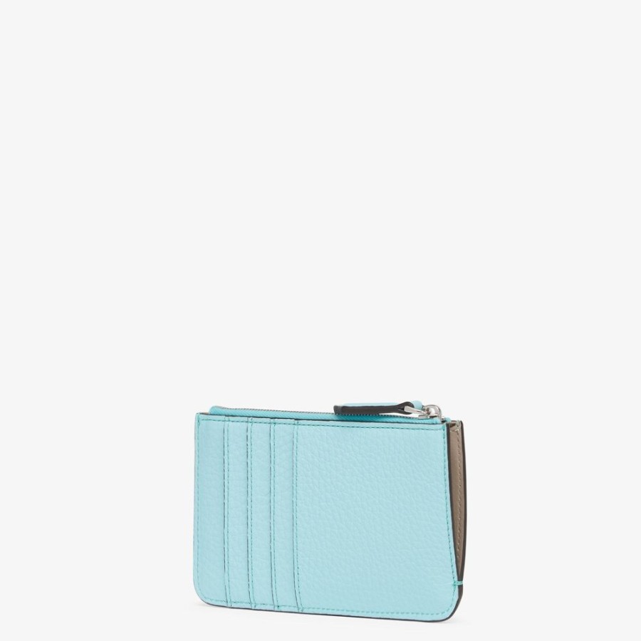 Donna Fendi Portacarte E Piccoli Accessori | Pouch In Pelle Turchese