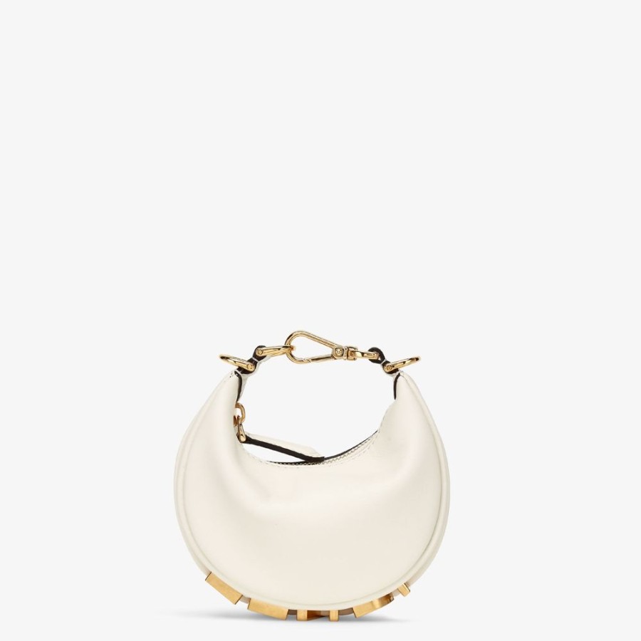 Donna Fendi Miniature Bags | Charm In Pelle Bianca