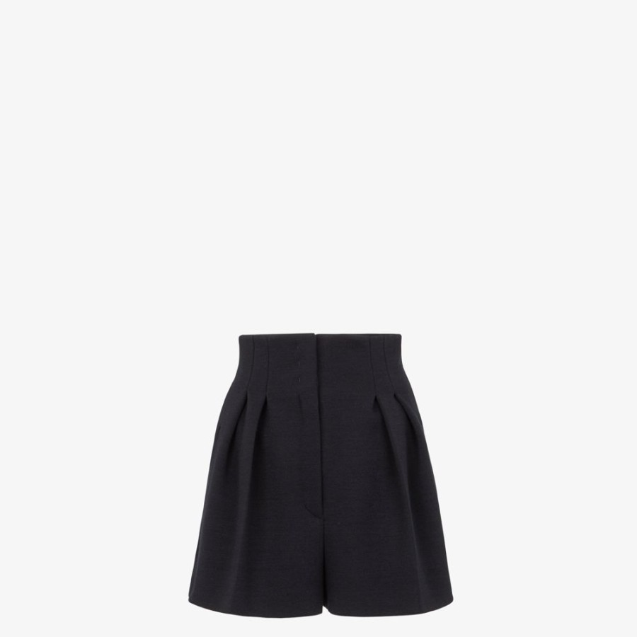 Donna Fendi Pantaloni E Shorts | Short In Piquet Nero