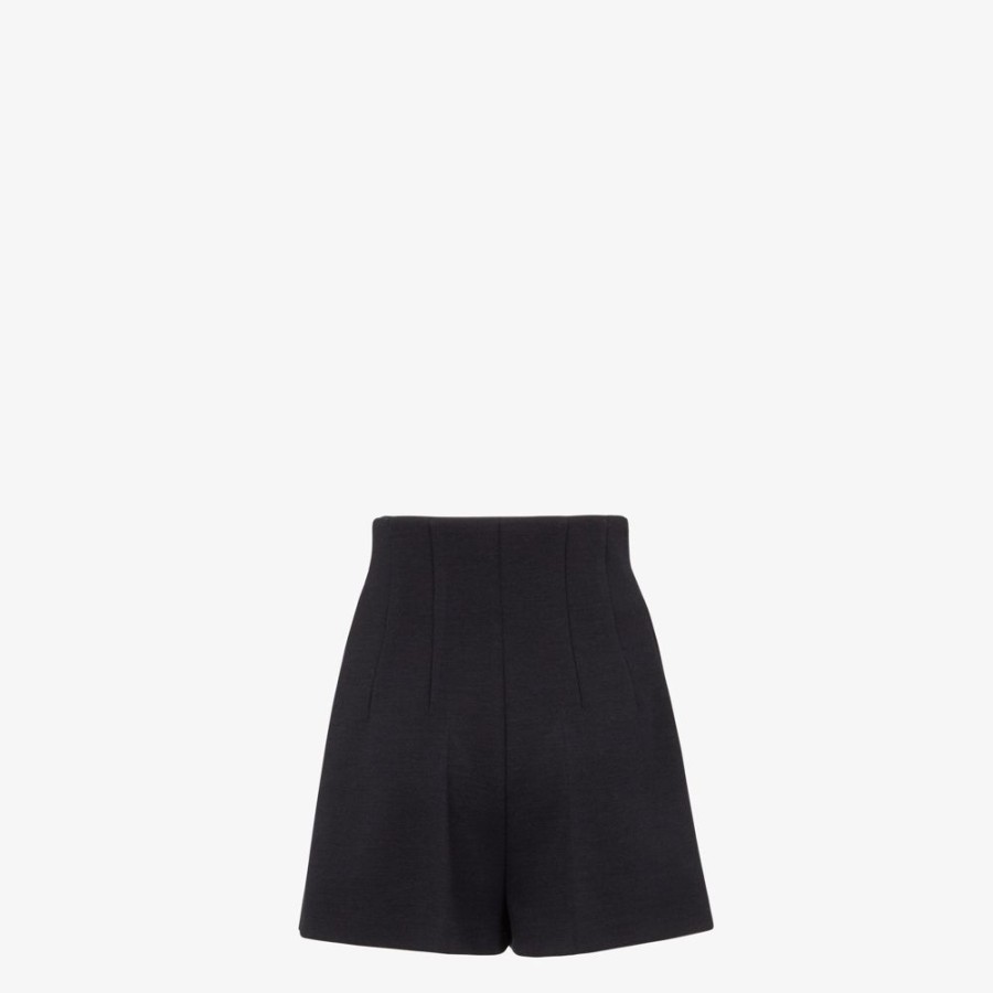 Donna Fendi Pantaloni E Shorts | Short In Piquet Nero