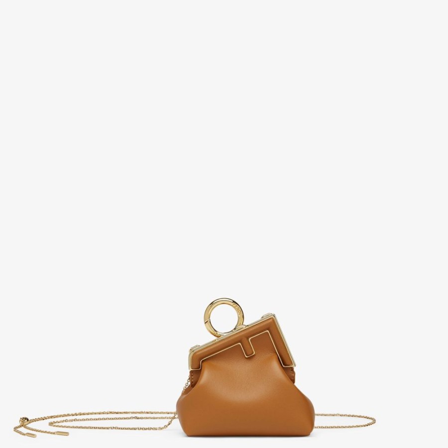 Donna Fendi Miniature Bags | Charm In Nappa Marrone