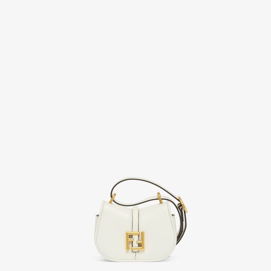 Donna Fendi Miniature Bags | Charm In Pelle Bianca