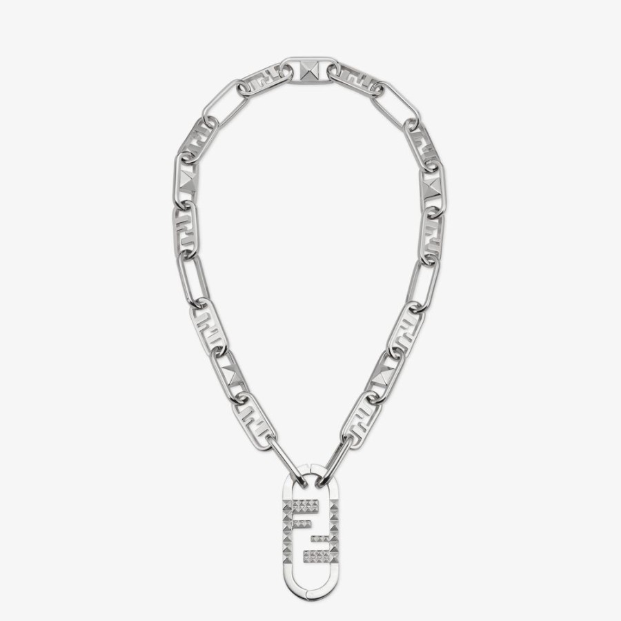 Donna Fendi Bracciali | Collana In Metallo Color Argento