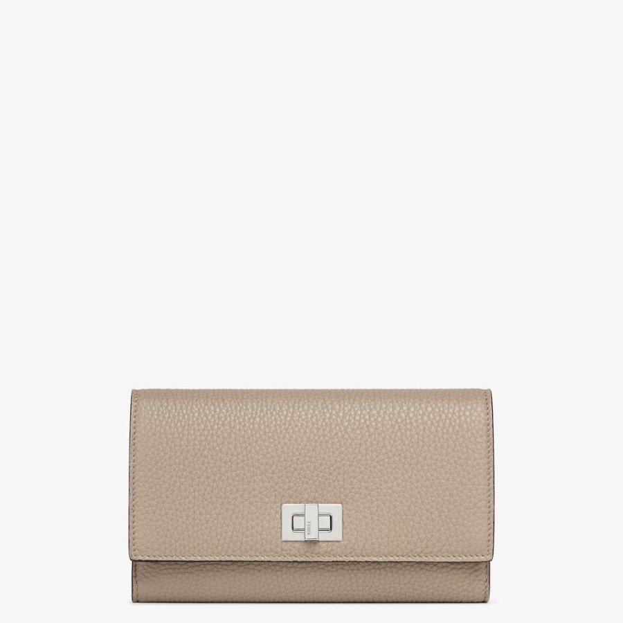 Donna Fendi Portafogli | Portafoglio In Pelle Beige