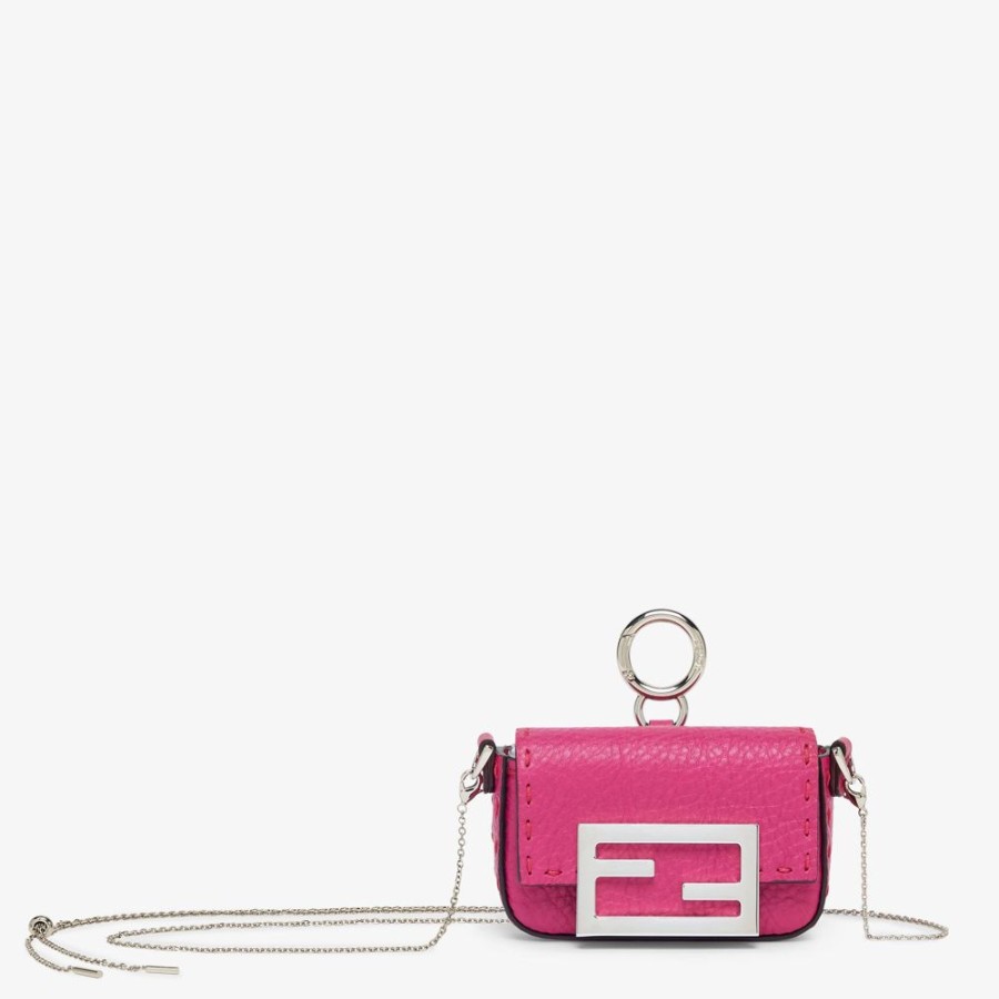 Donna Fendi Miniature Bags | Charm In Pelle Fucsia