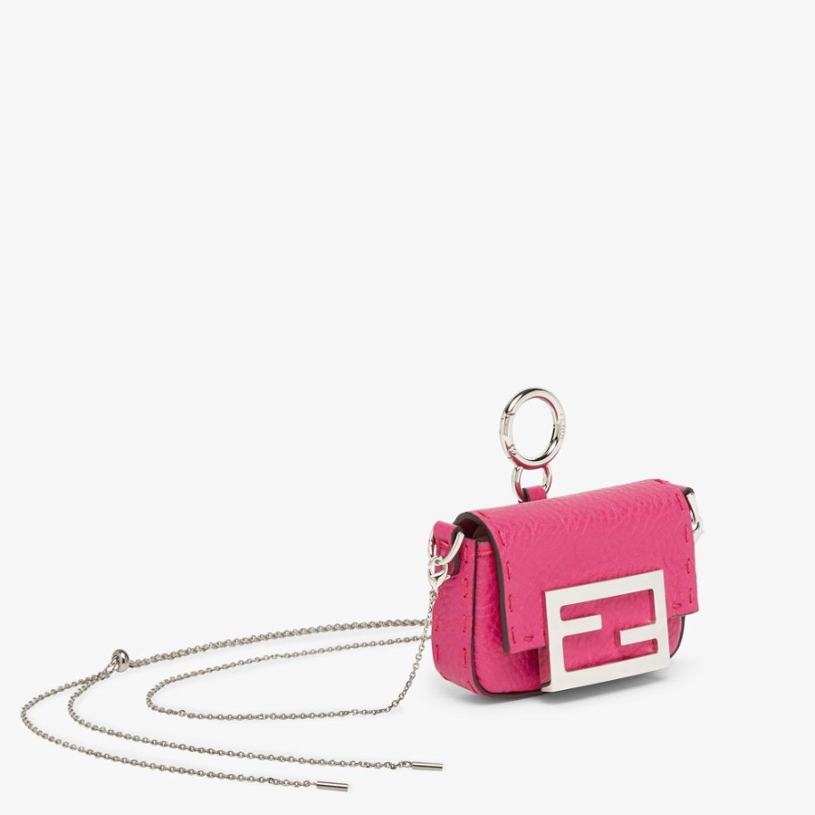 Donna Fendi Miniature Bags | Charm In Pelle Fucsia