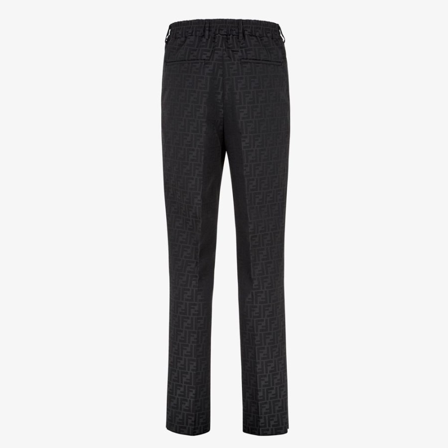 Uomo Fendi Denim E Pantaloni | Pantalone In Tessuto Nero