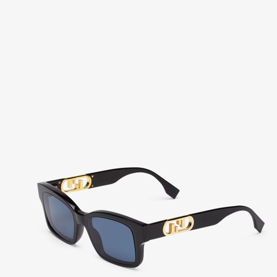 Donna Fendi Occhiali | Occhiali Da Sole In Acetato Nero Low Bridge Fit