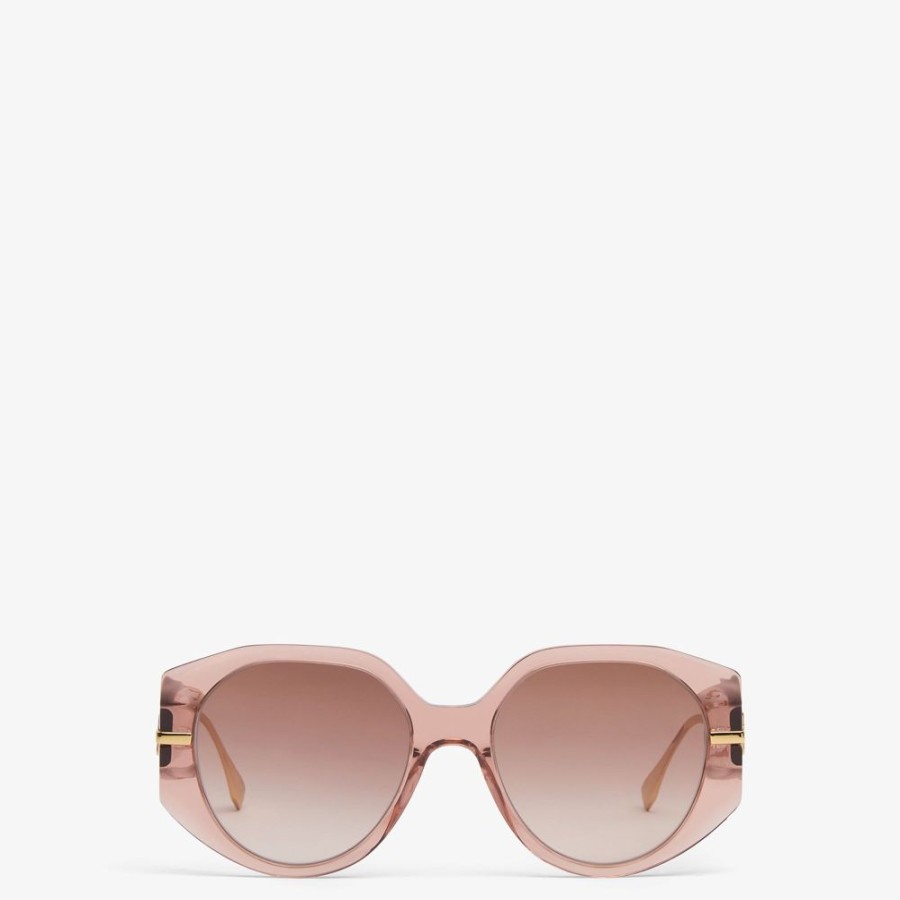 Donna Fendi Occhiali | Occhiali Da Sole In Acetato Trasparente Rosa