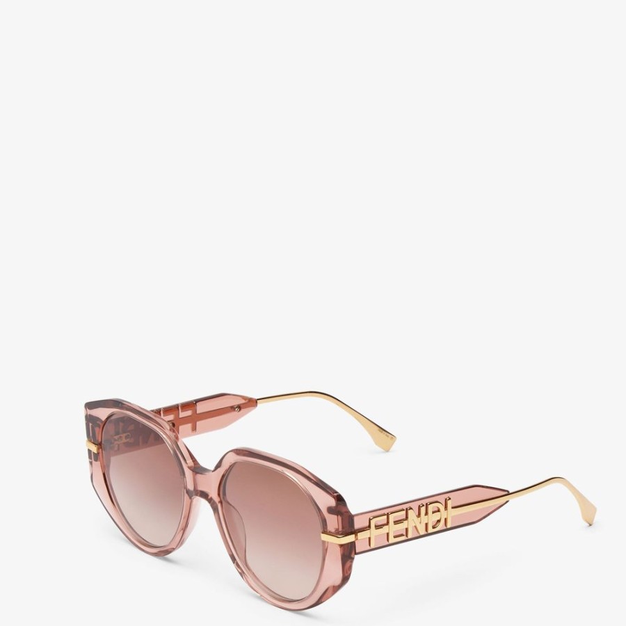 Donna Fendi Occhiali | Occhiali Da Sole In Acetato Trasparente Rosa