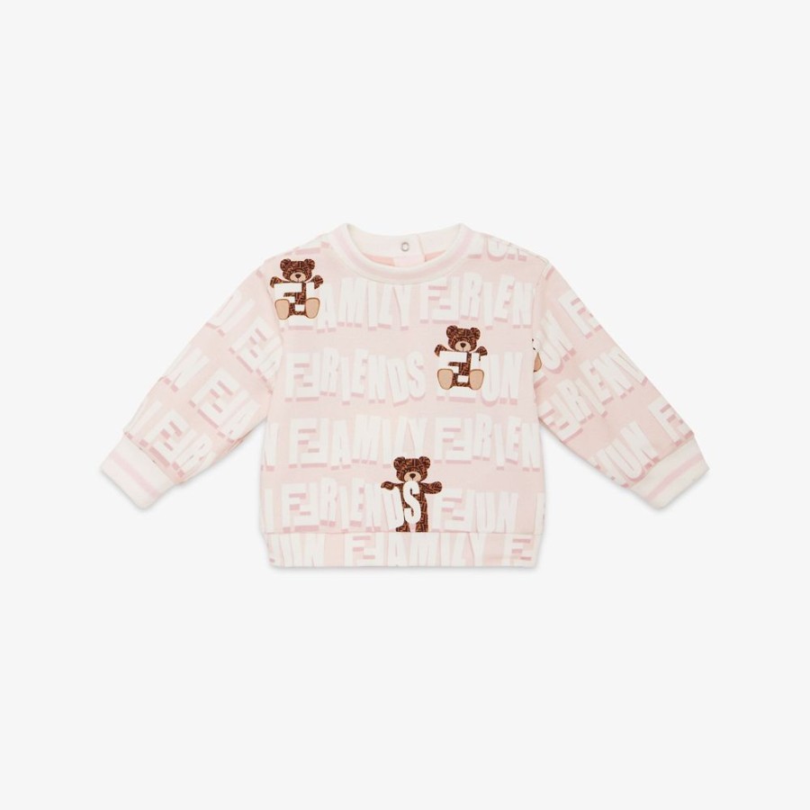 Bambini Fendi Bambina | Felpa Baby In Cotone Multicolor