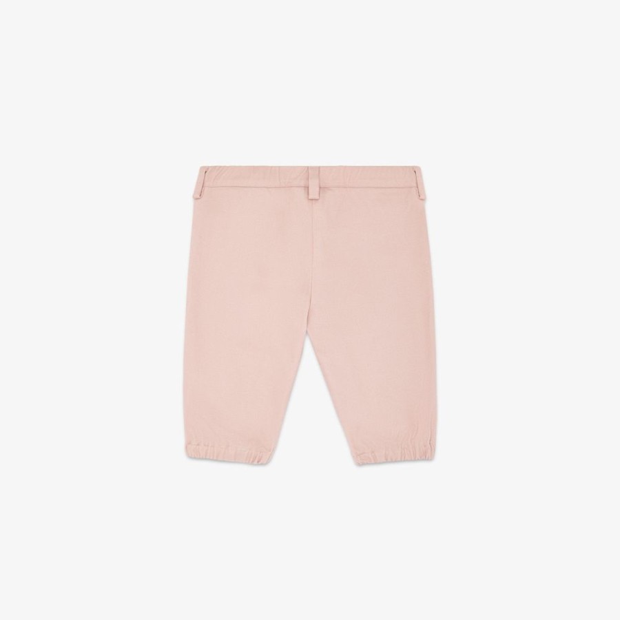 Bambini Fendi Bambina | Pantaloni In Cotone Rosa Con Dettaglio Del Logo