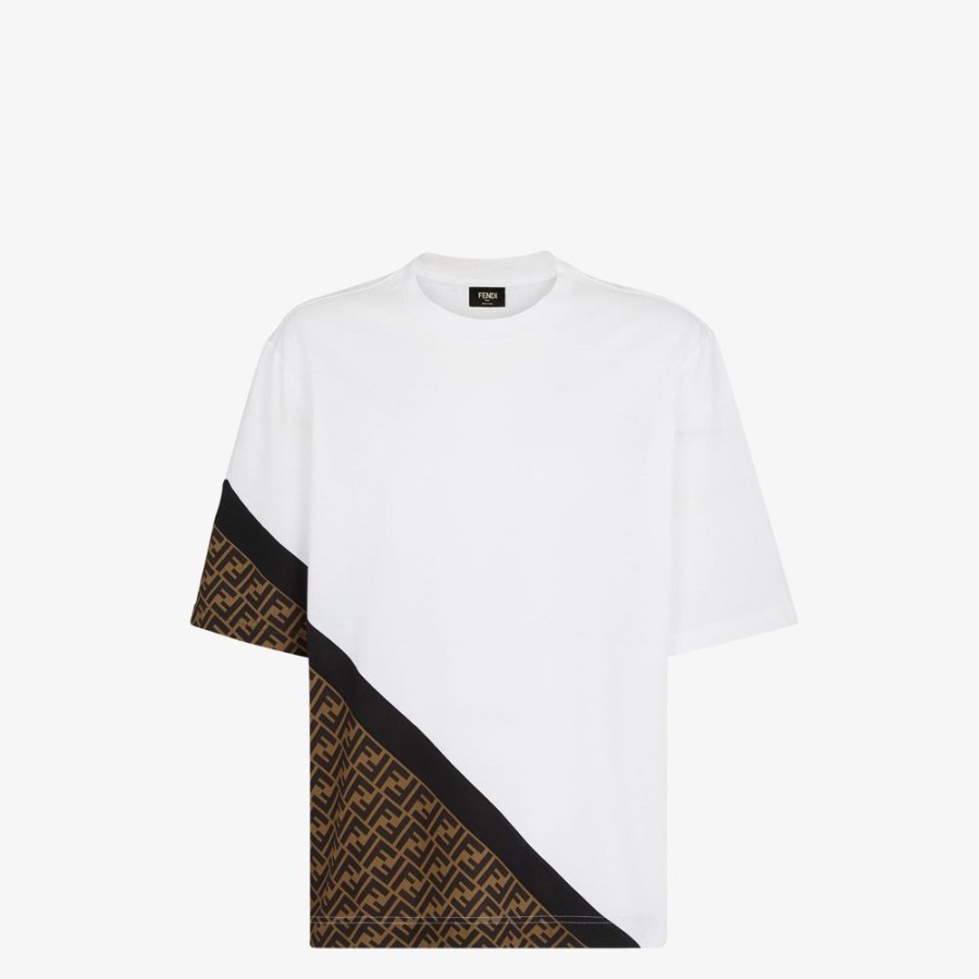 Uomo Fendi Activewear | T-Shirt In Jersey Bianco